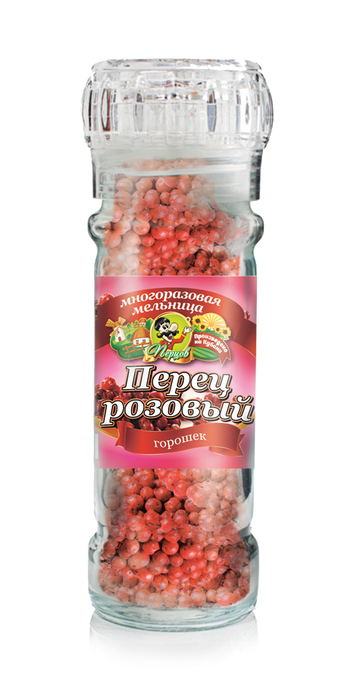 картинка Перец розовый горошек (мельница) от Кубанского производителя натуральных специй и приправ  Перцов