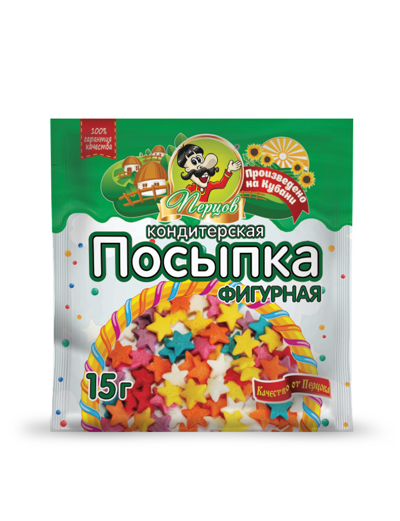 картинка Посыпка кондитерская фигурная ЗВЁЗДЫ микс 15 г от Кубанского производителя натуральных специй и приправ  Перцов