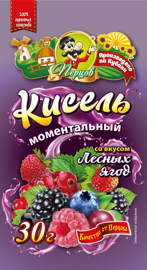 картинка Кисель моментальный со вкусом Лесной ягоды 30 г от Кубанского производителя натуральных специй и приправ  Перцов